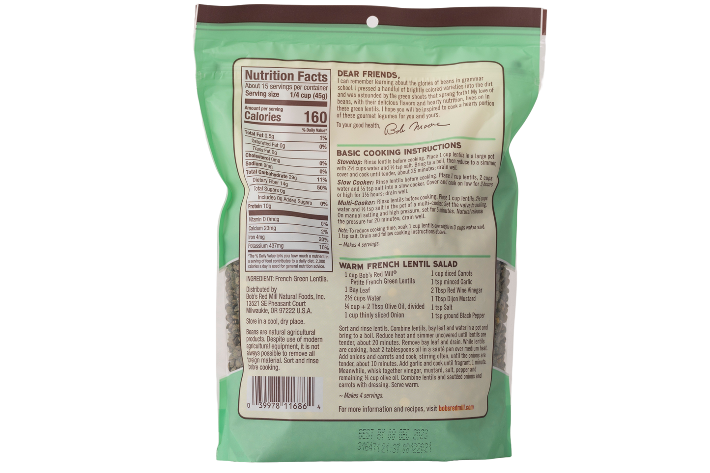 Bob's Red Mill Petite French Green Lentils
