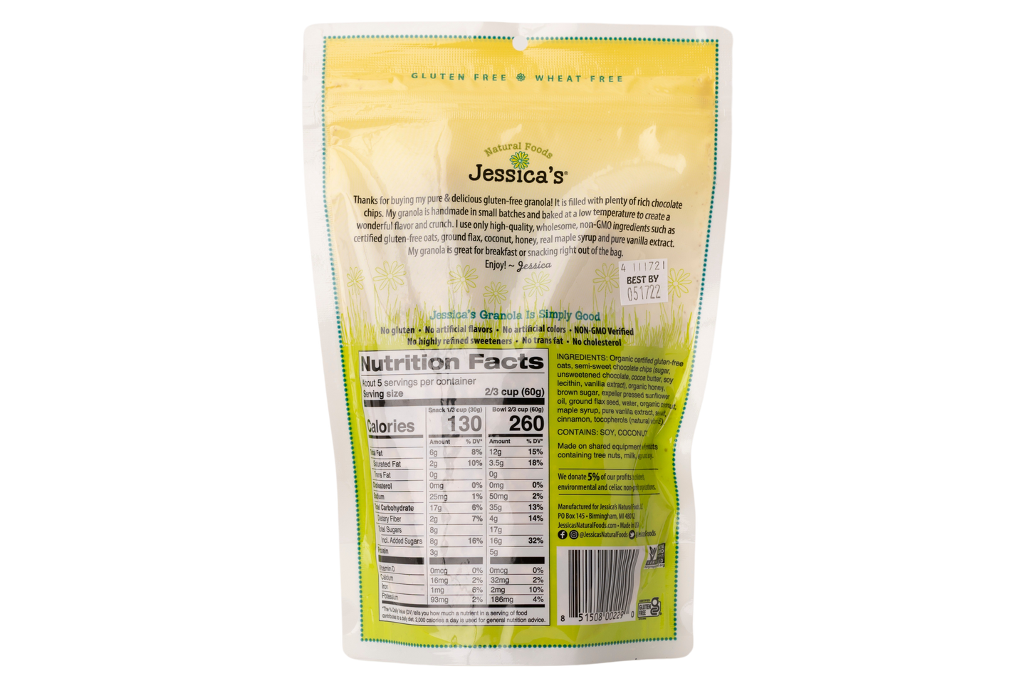 Jessica's Natural Foods Chocolate Chip Granola