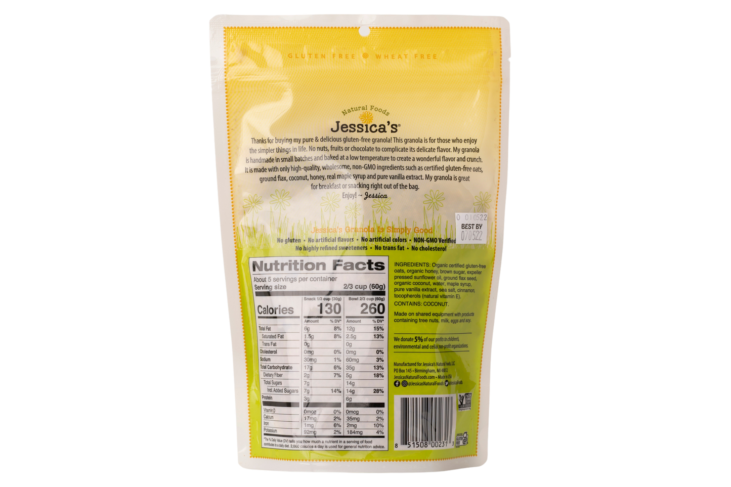 Jessica's Natural Foods Vanilla Maple Granola
