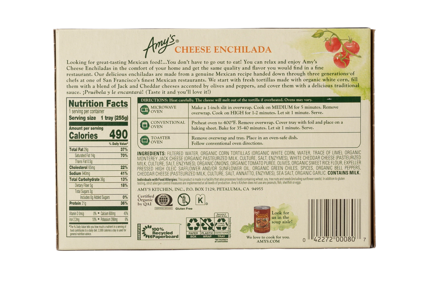Amy's Kitchen Enchilada Cheese