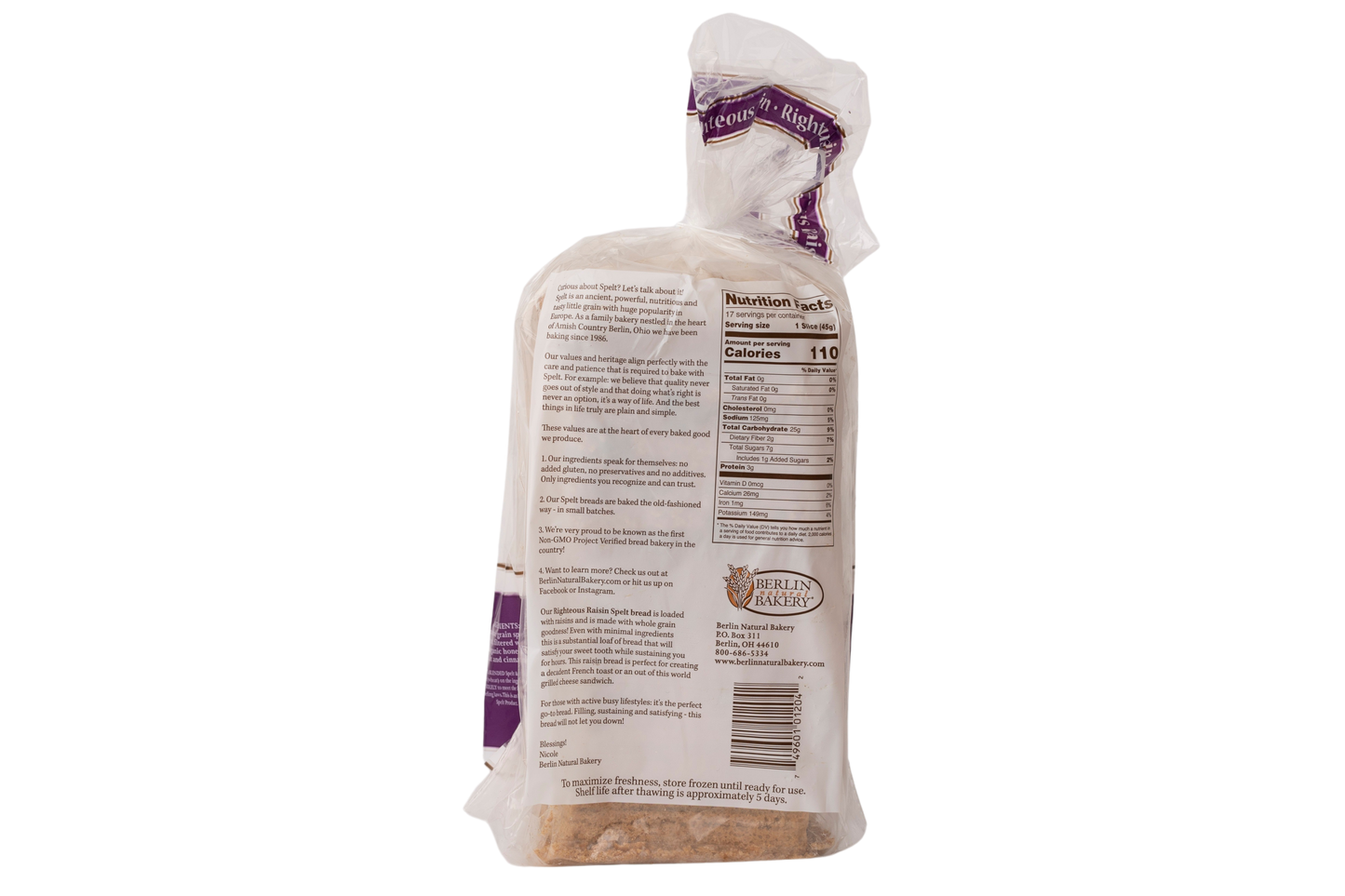Berlin Natural Bread Raisin Spelt