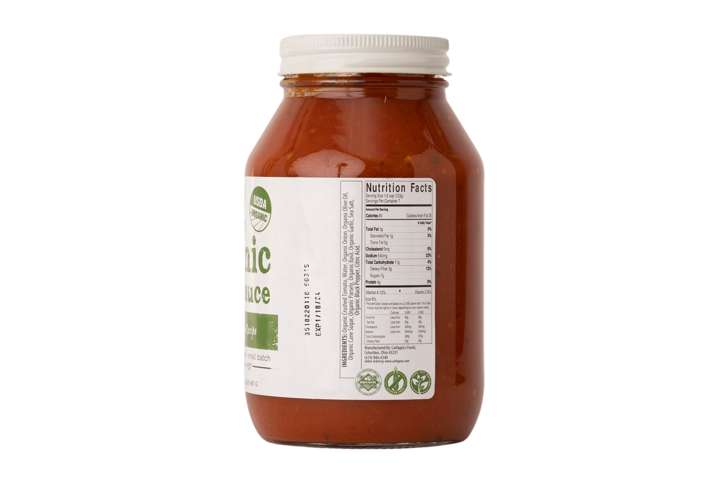 Carfagna's Organic Pasta Sauce