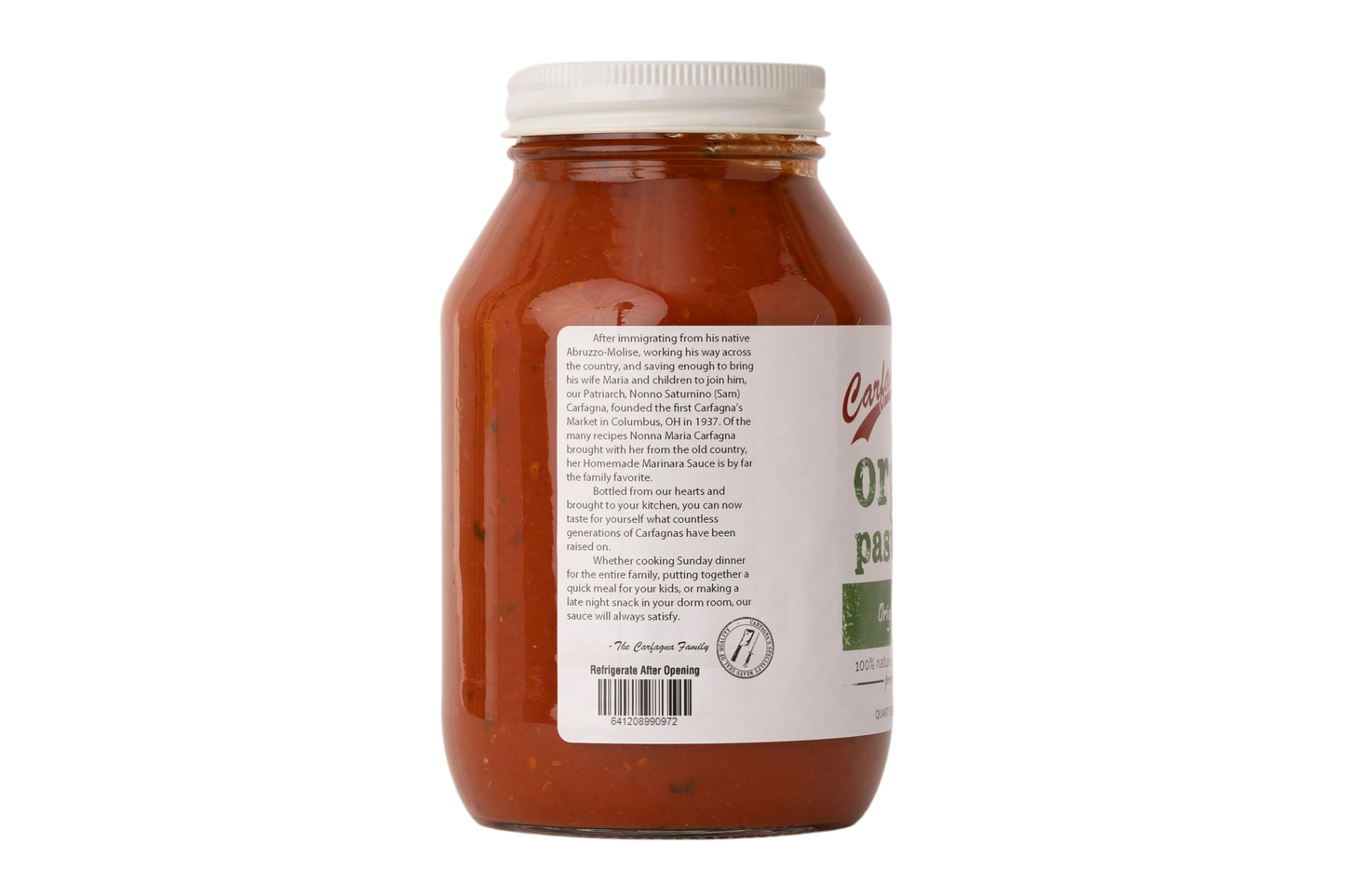 Carfagna's Organic Pasta Sauce