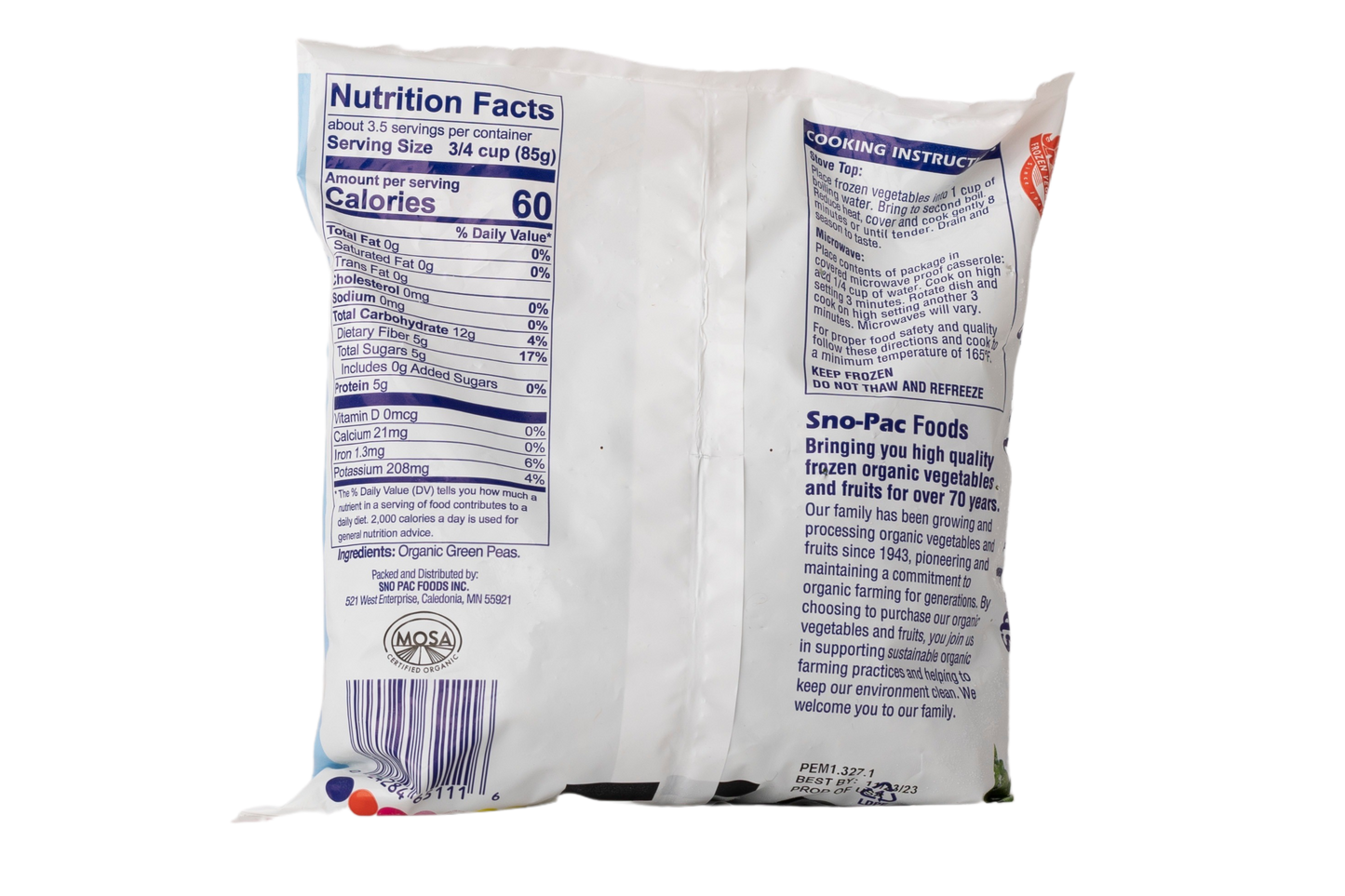 Sno Pac Organic Green Peas