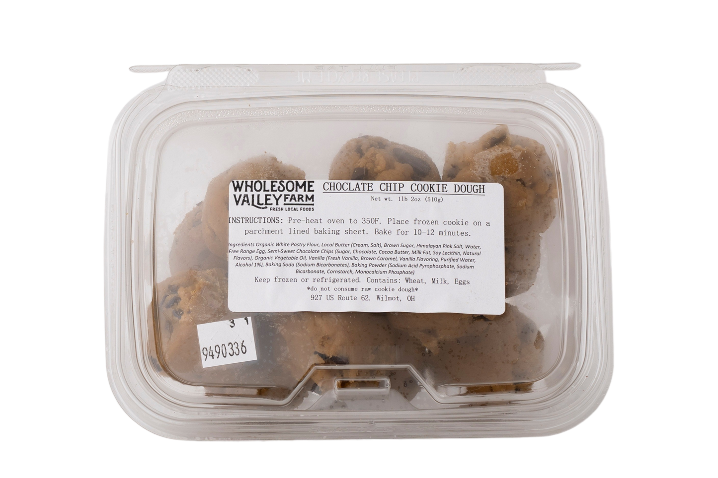 Wholesome Valley Frozen Cookie Dough Chocolate Chip