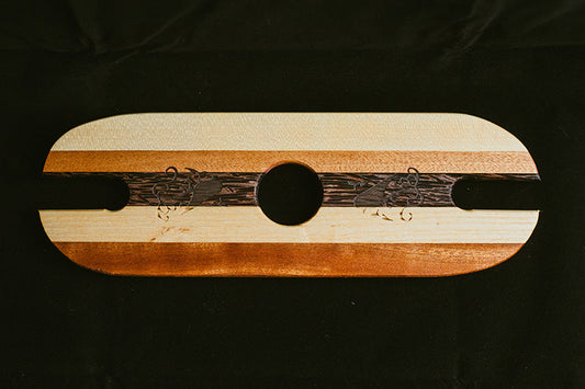 Yellowbird Local & Exotic Wood Wine Bottle and Glass Holder