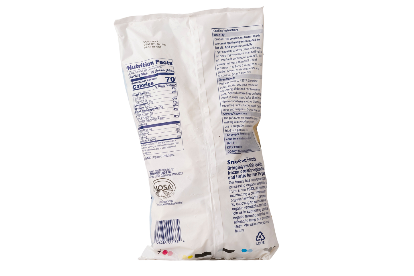 Sno Pac Organic Cottage Fries