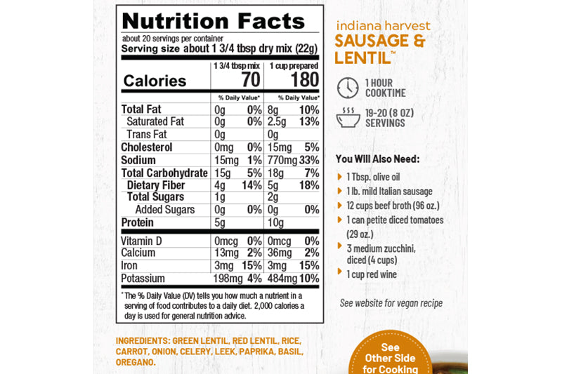 Anderson House Soup Mix Indiana Harvest Sausage & Lentil