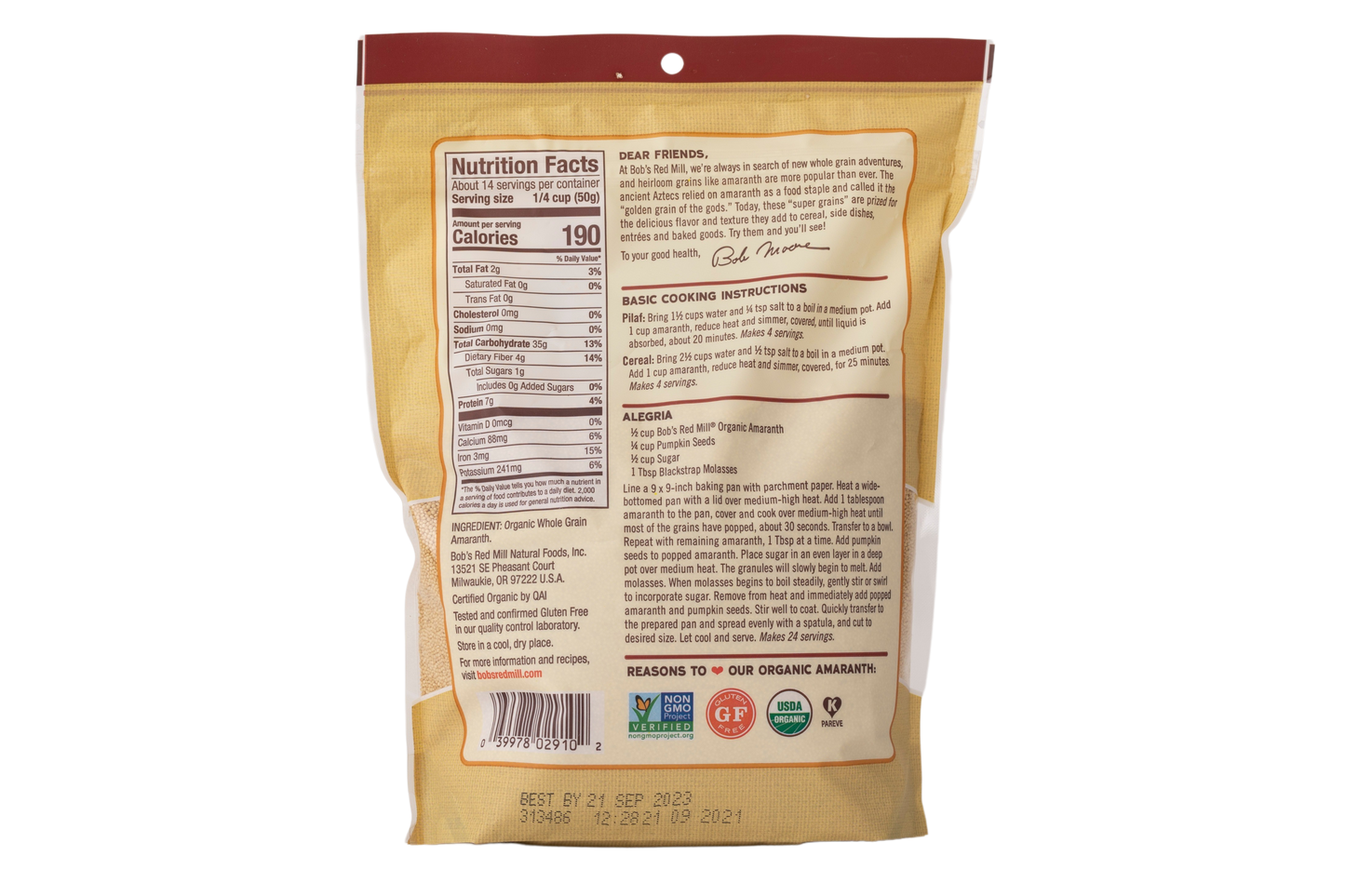 Bob's Red Mill Organic Amaranth
