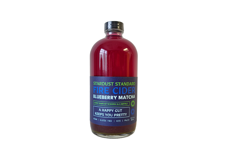 Stardust Standard Fire Cider Blueberry Matcha Shots