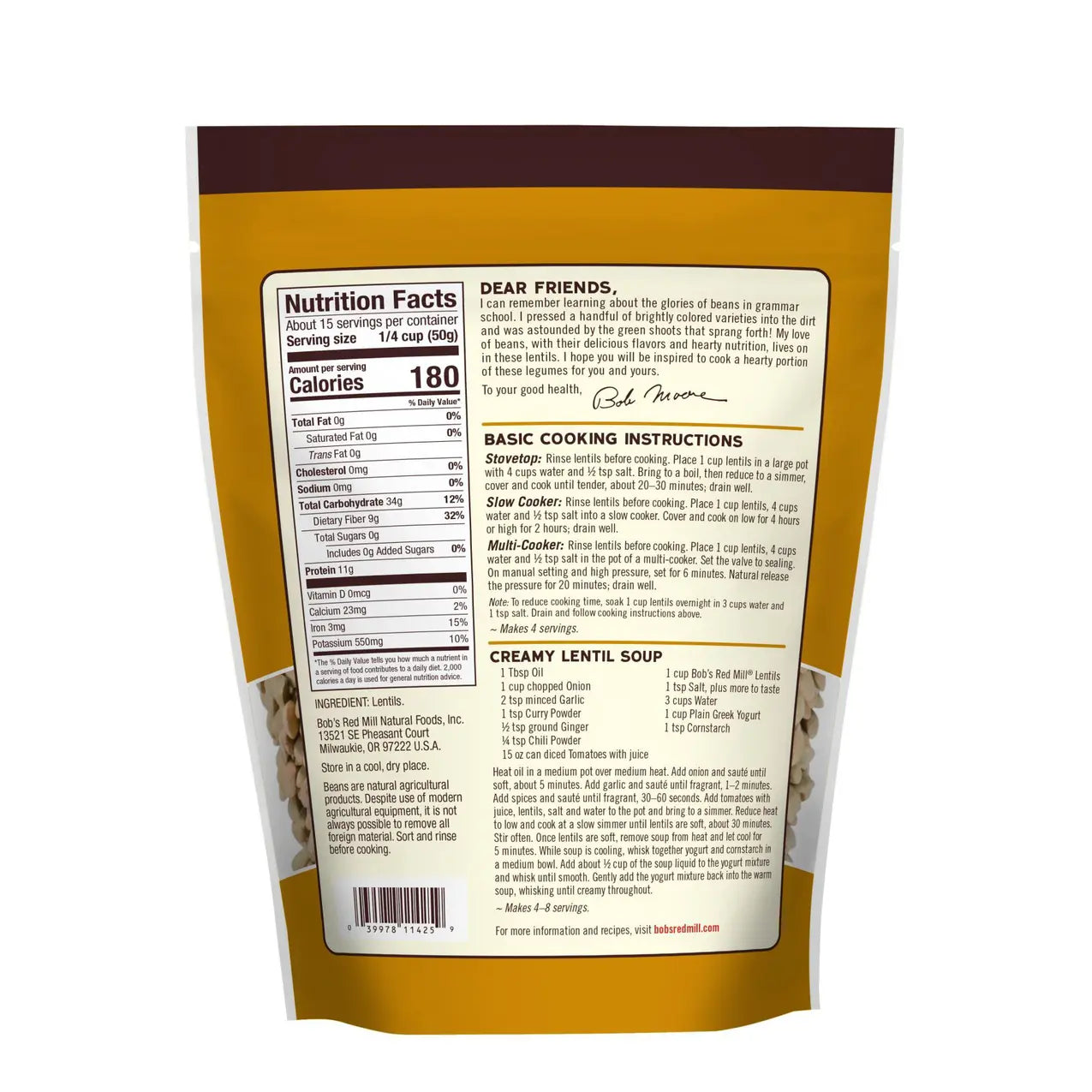 Bob's Red Mill Brown Lentils