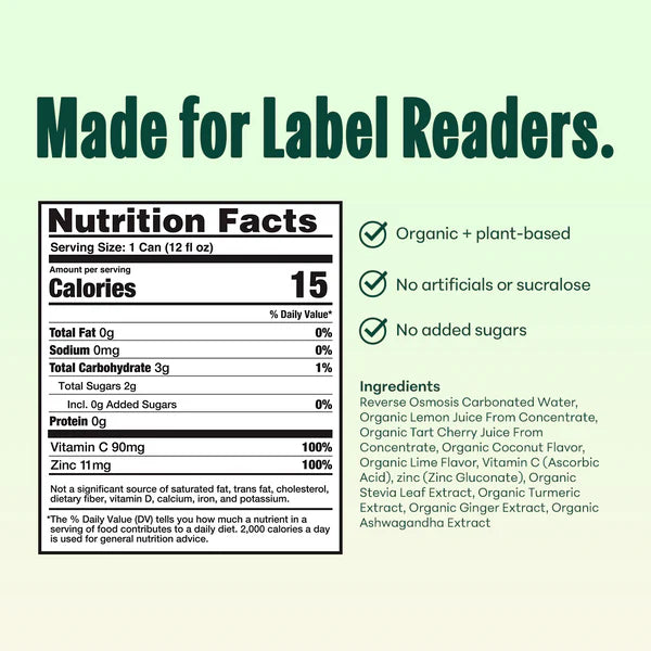 NOOMA Organic Daily Wellness Soda Coconut Lime
