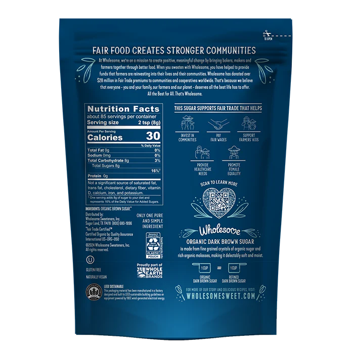 Wholesome Sweeteners Organic Fair Trade Dark Brown Sugar