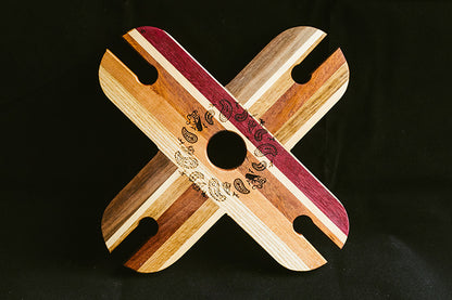 Yellowbird Local & Exotic Wood Wine Bottle and Glass Holder